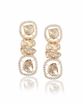 Akansha Polki And Diamond Long Earrings