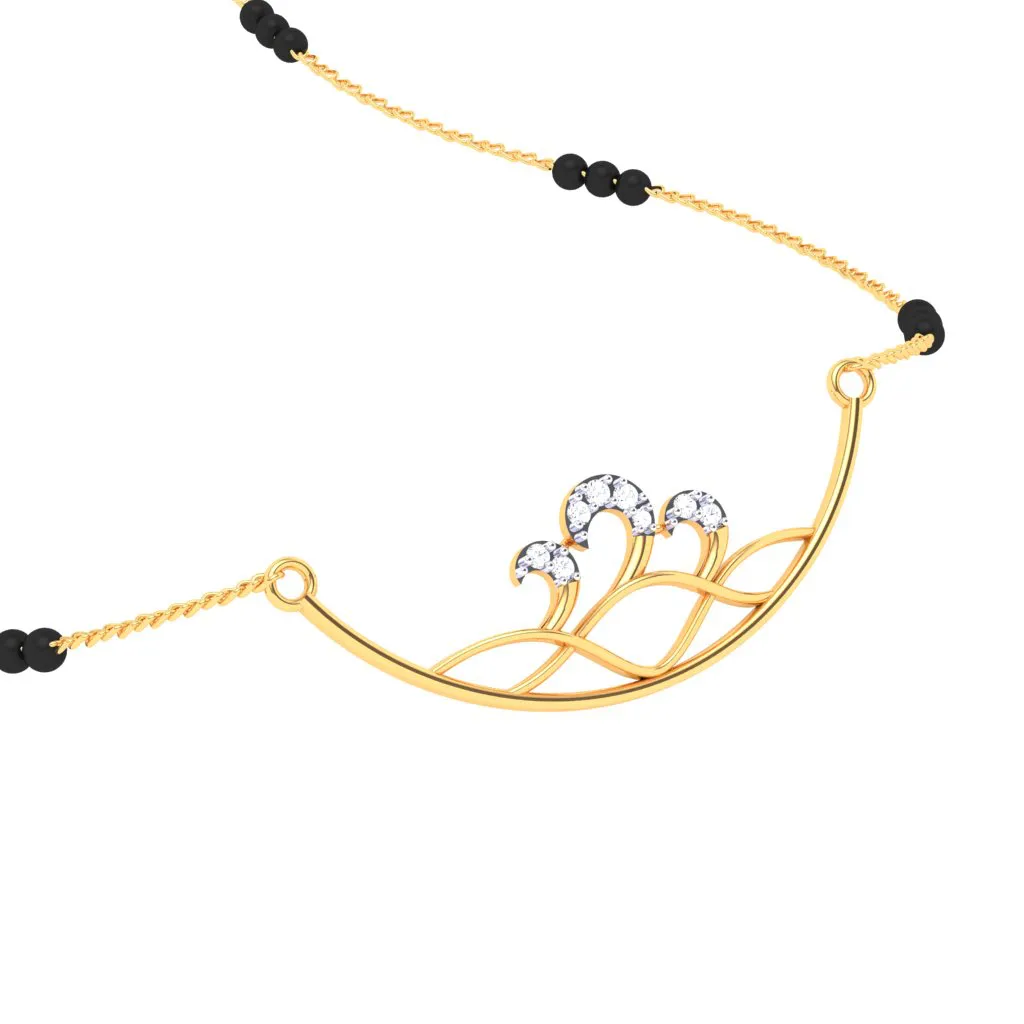 Alluring Statement Diamond And 18k Gold Mangalsutra From P.c Chandra Jewellers