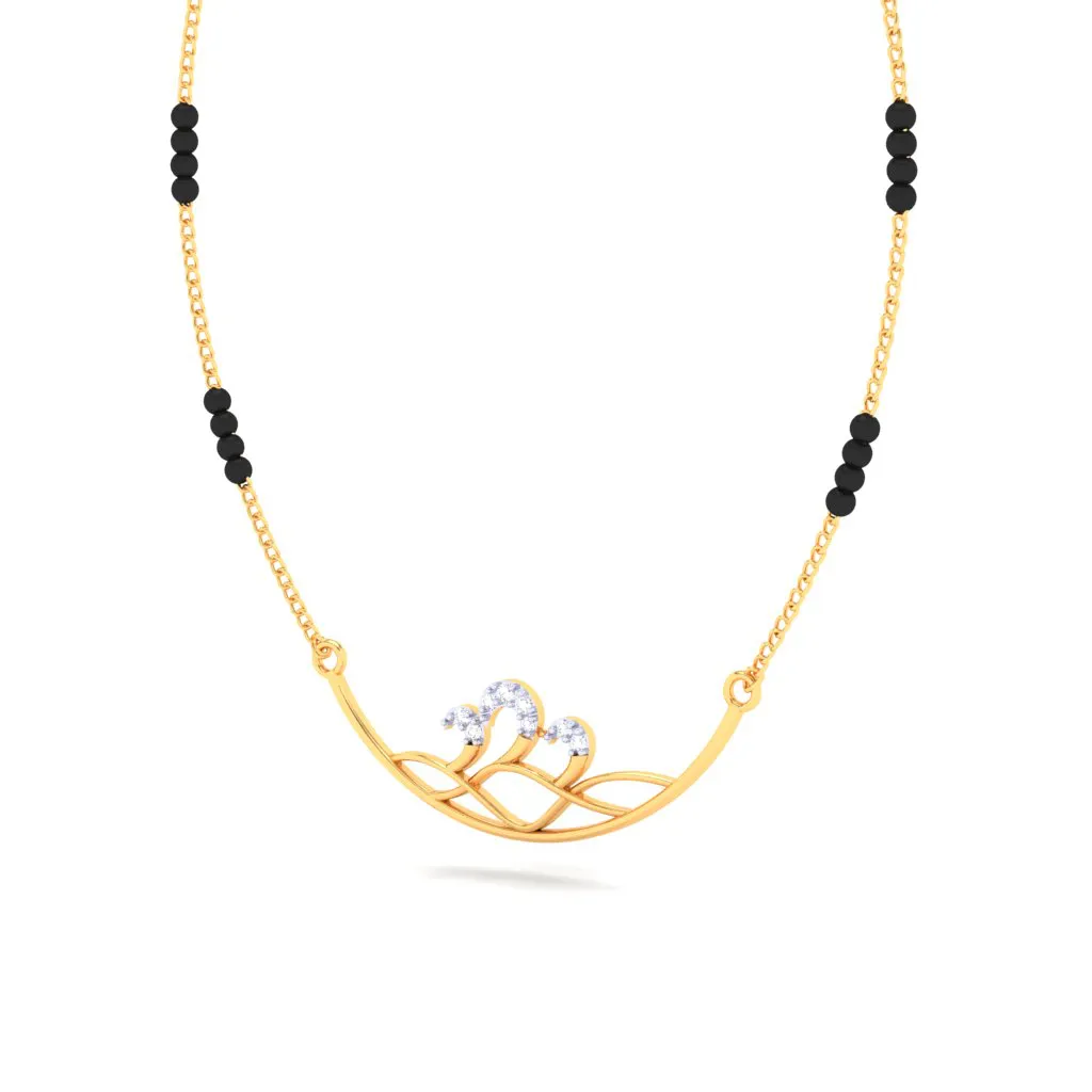 Alluring Statement Diamond And 18k Gold Mangalsutra From P.c Chandra Jewellers