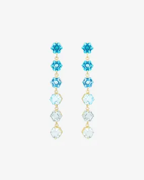 Amalfi Hexagon Cut Blue Ombre Midi Drop Earrings