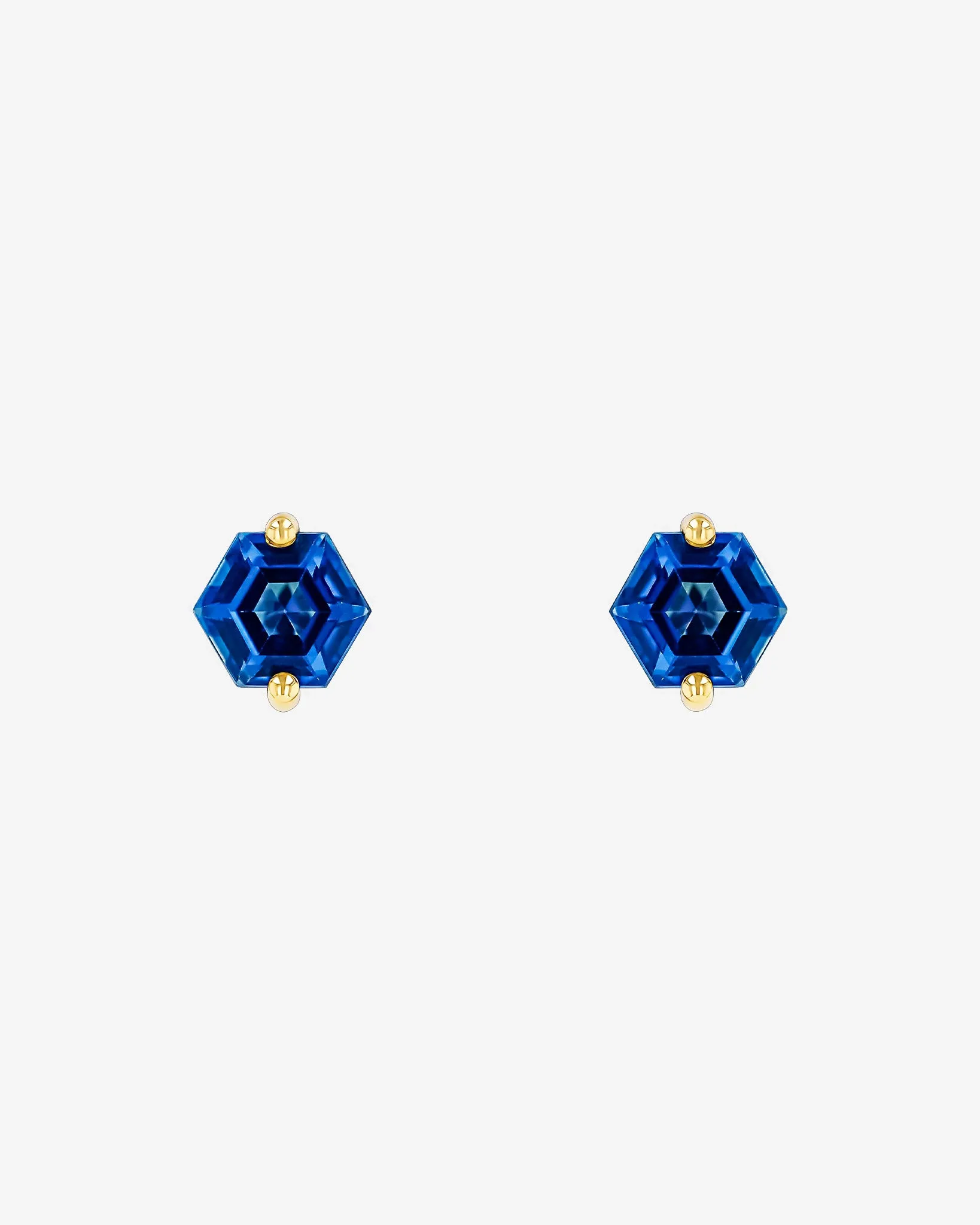 Amalfi Hexagon English Blue Topaz Studs