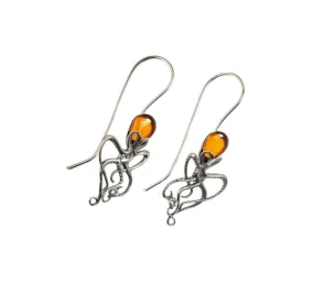 Amber Octopus Earrings