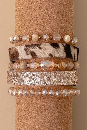 Animal Print Stacked Bracelets