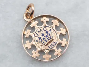 Antique Rose Gold Royal Arcanum Fraternity Pendant