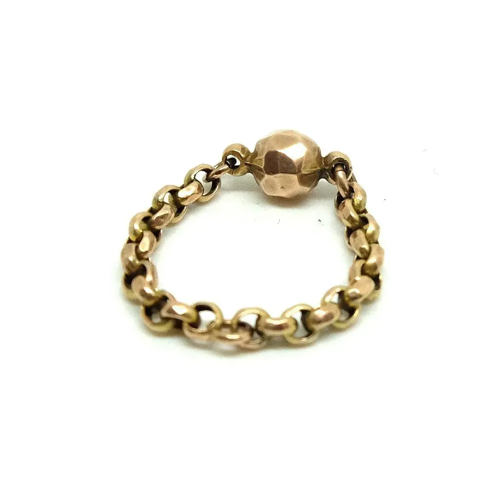 Antique Victorian 9ct Gold Belcher Chain Ring