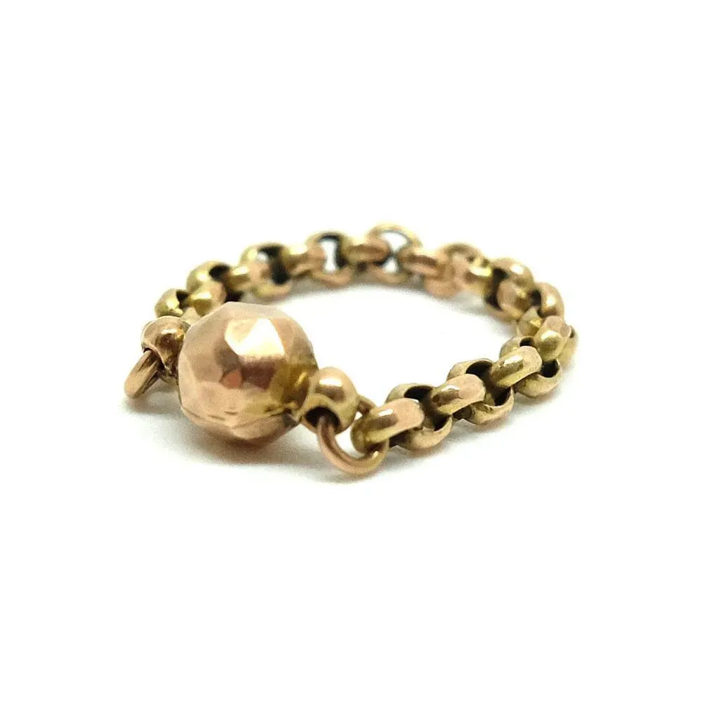 Antique Victorian 9ct Gold Belcher Chain Ring