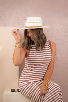 Arlo Tan Band Straw Teardrop Fedora | GIGI PIP