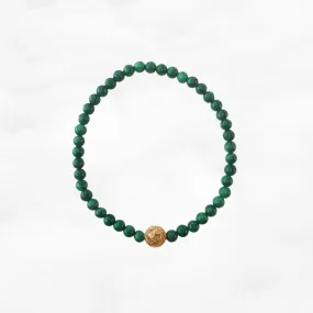 Auspicious Beaded Jadeite Bracelet Gold 4mm