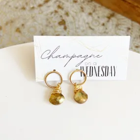 Awe and Wonder - Mini gemstone dangleTeardrop  Post Earrings