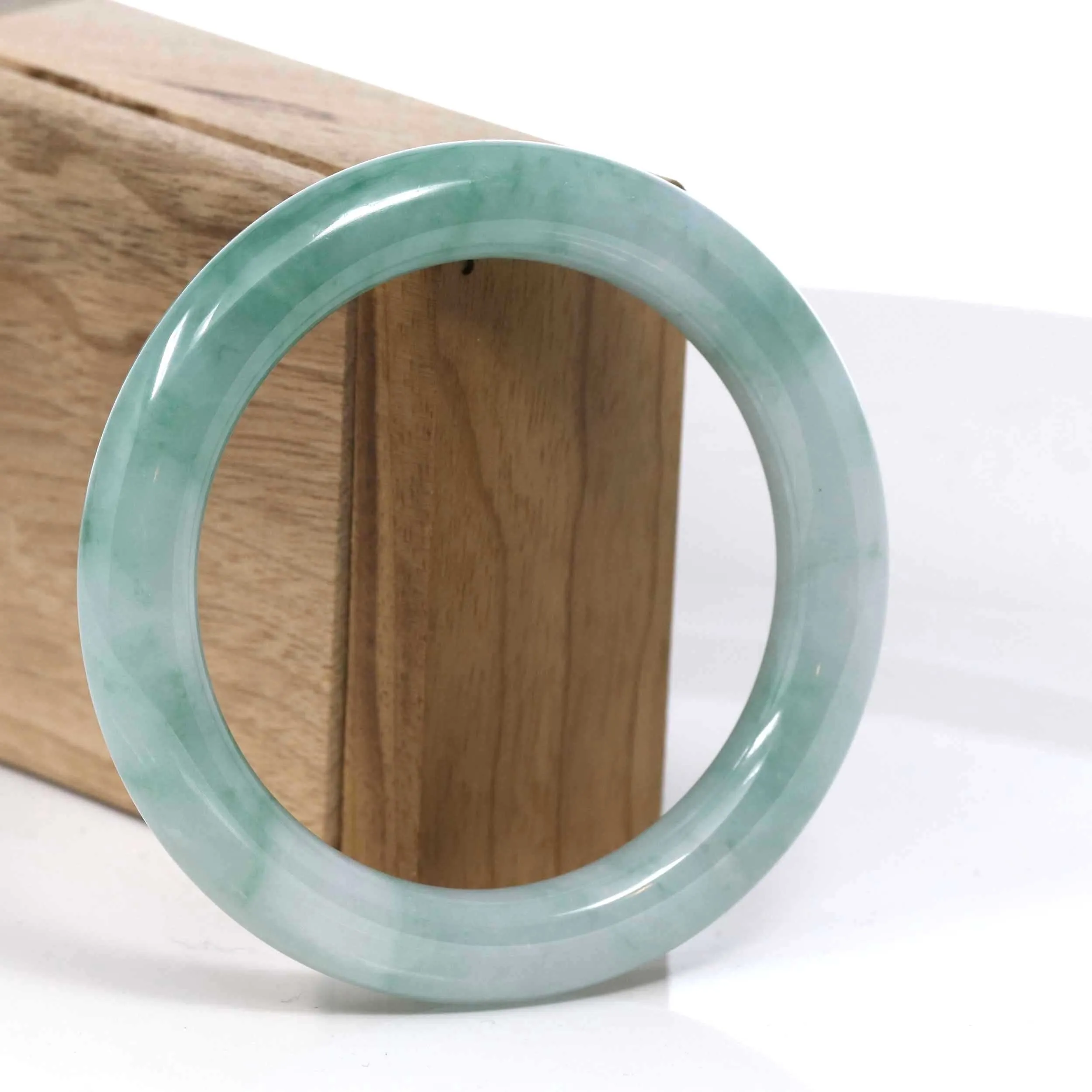 Baikalla Blue Green Classic Real Jadeite Jade Bangle Bracelet (57.30mm) #387