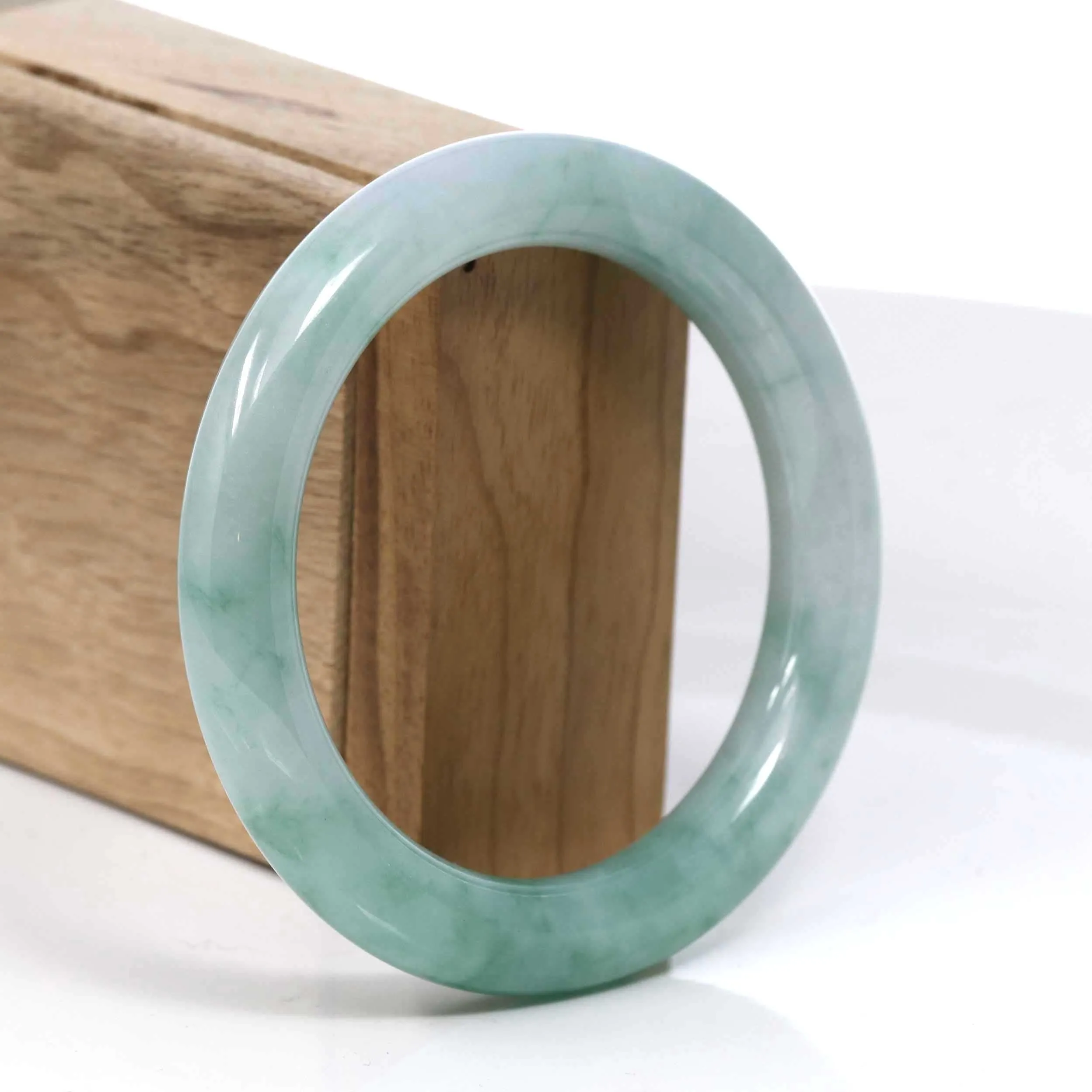 Baikalla Blue Green Classic Real Jadeite Jade Bangle Bracelet (57.30mm) #387