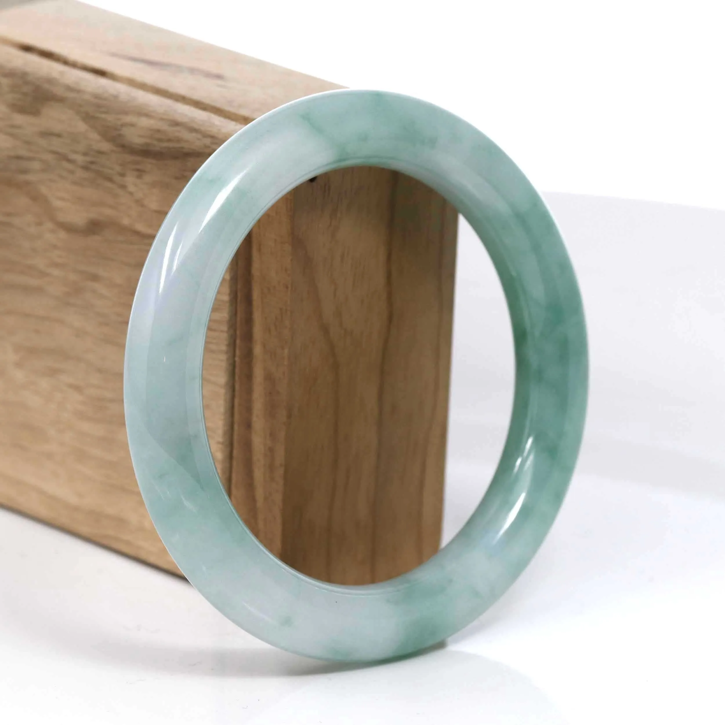 Baikalla Blue Green Classic Real Jadeite Jade Bangle Bracelet (57.30mm) #387