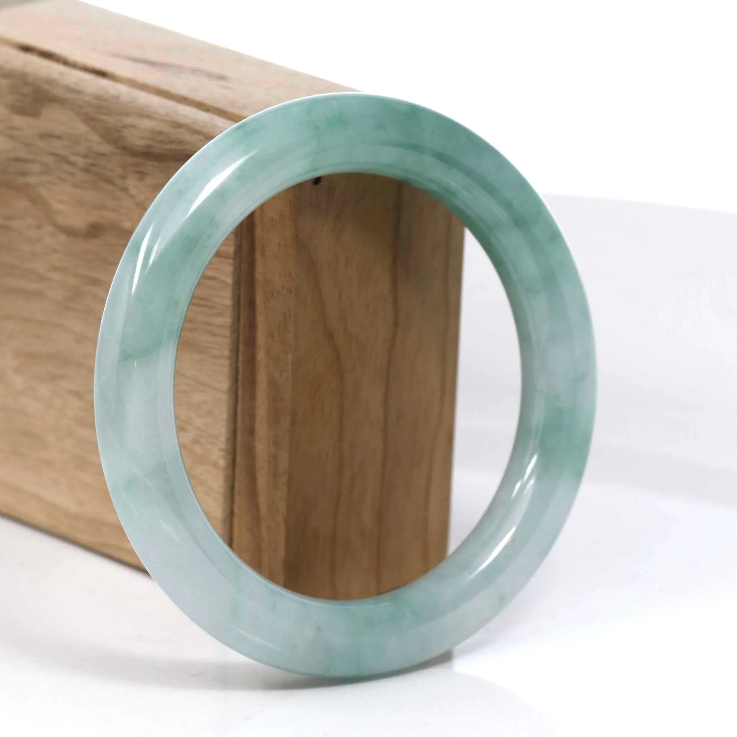 Baikalla Blue Green Classic Real Jadeite Jade Bangle Bracelet (57.30mm) #387