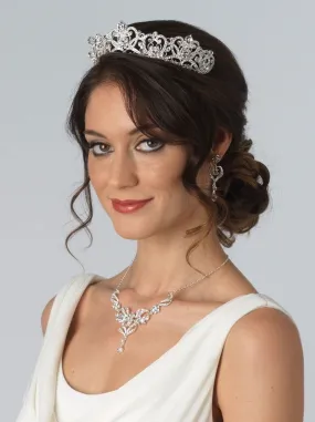 Beautiful Silver or Gold Crystal Heart Swirl Bridal Tiara Headpiece