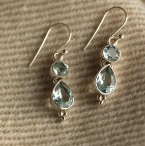 Blue Topaz Hook Earrings