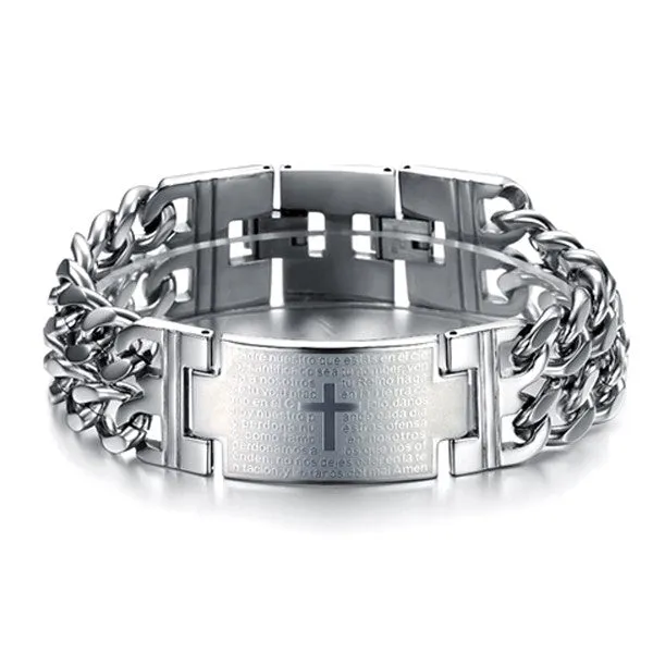 Bold Cross Stainless Steel Men's Bracelet