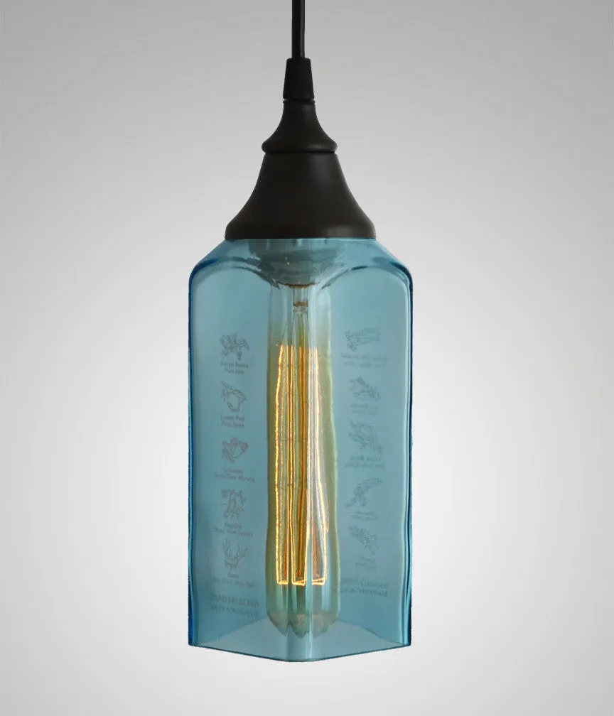 Bottle Glass Pendant, Bombay Sapphire