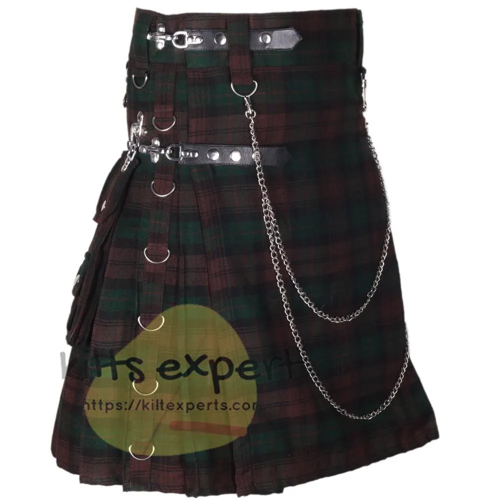 Brown Watch Tartan 16OZ Stud Kilt