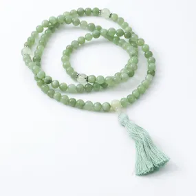 Burmese Jade Prehnite Mala, 108 bead