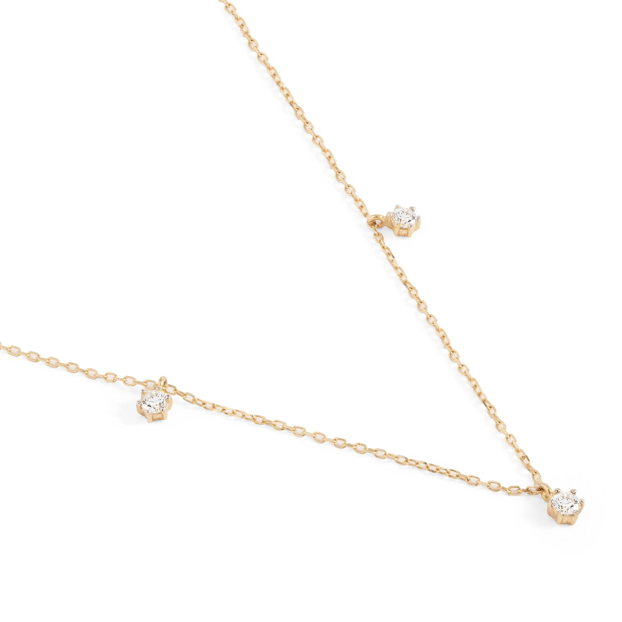 By Charlotte 14k Gold Droplets Diamond Necklace