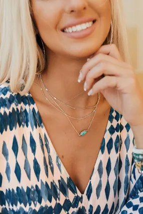 Cape Coral Crush Layered Necklace In Turquoise