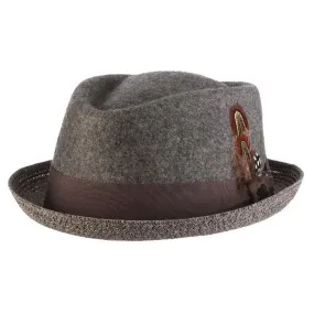 Century - Stacy Adams Wool Felt Fedora Hat with Paper Braid Brim