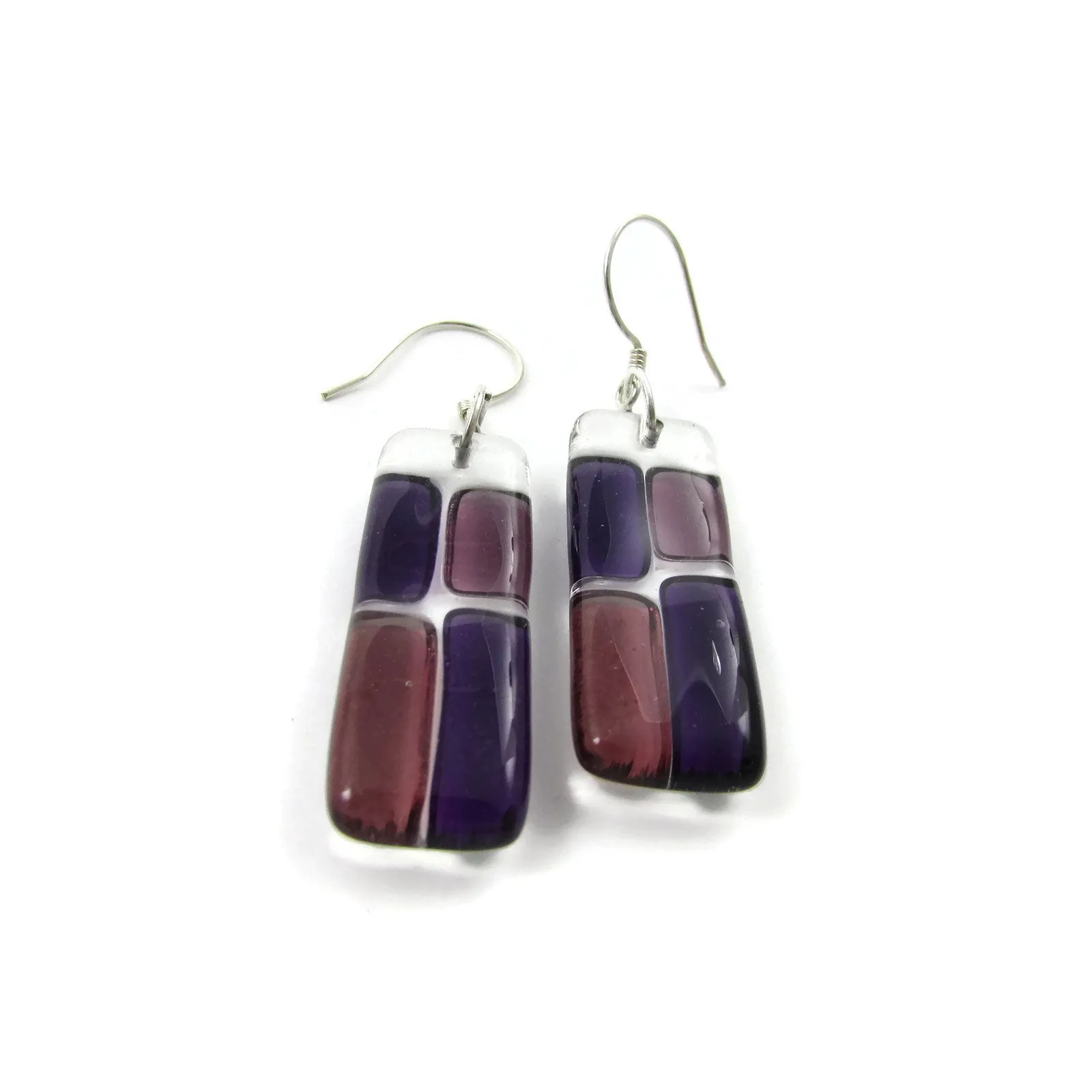 Cobblestones Glass Earrings - Pink