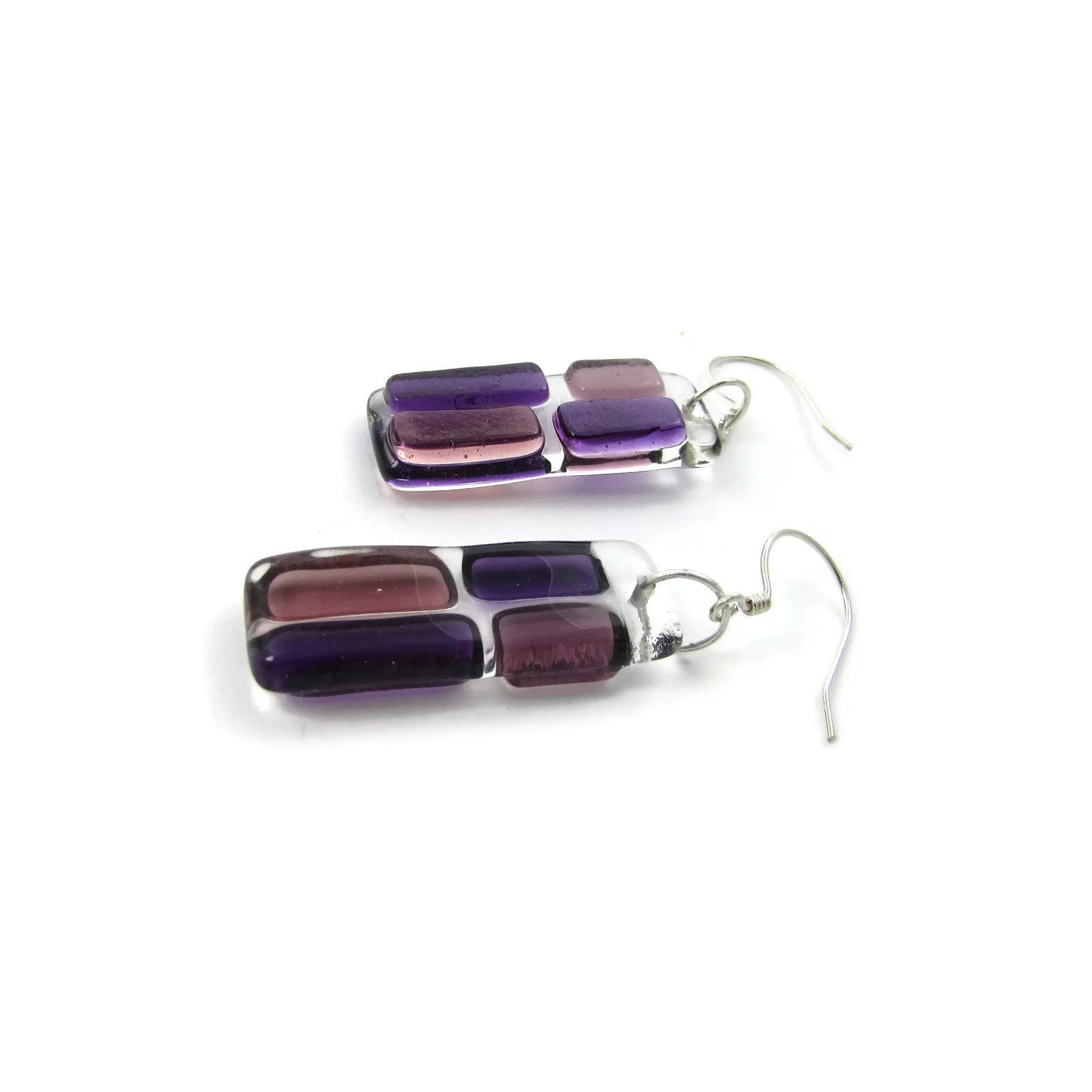 Cobblestones Glass Earrings - Pink