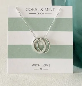 Coral And Mint Double Eternity Necklace - Light And Mint