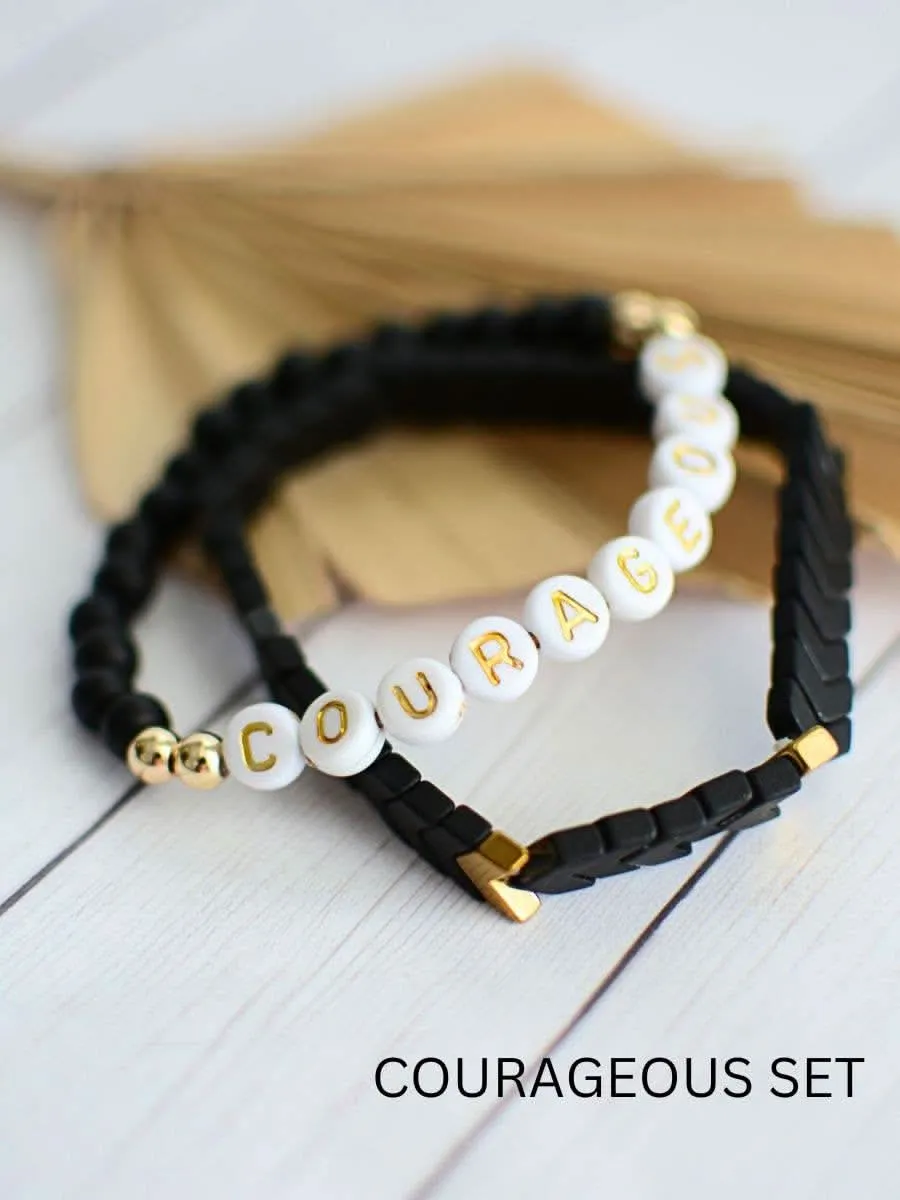 COURAGEOUS Stretch Bracelet Set