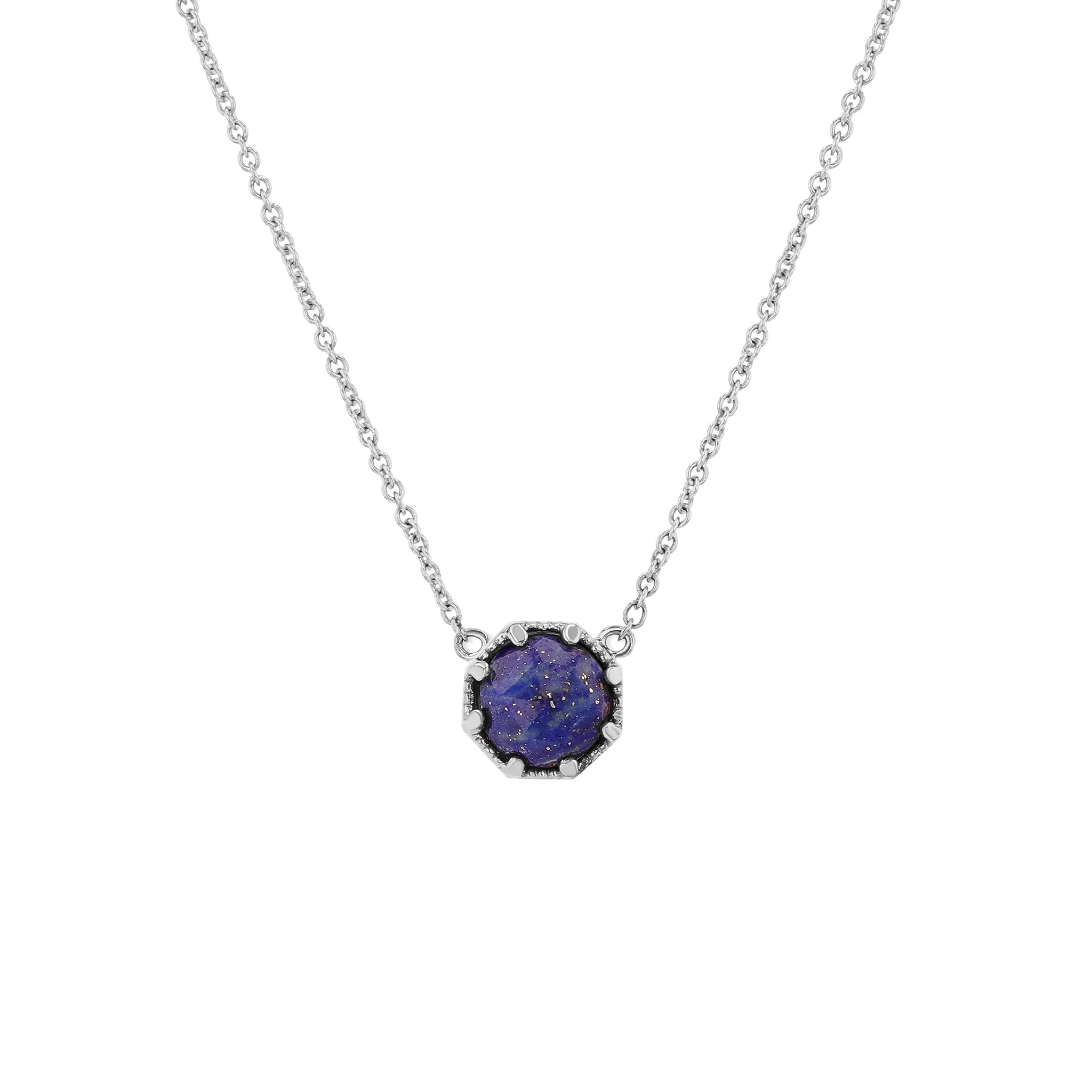 Crown Bezel Lapis Necklace