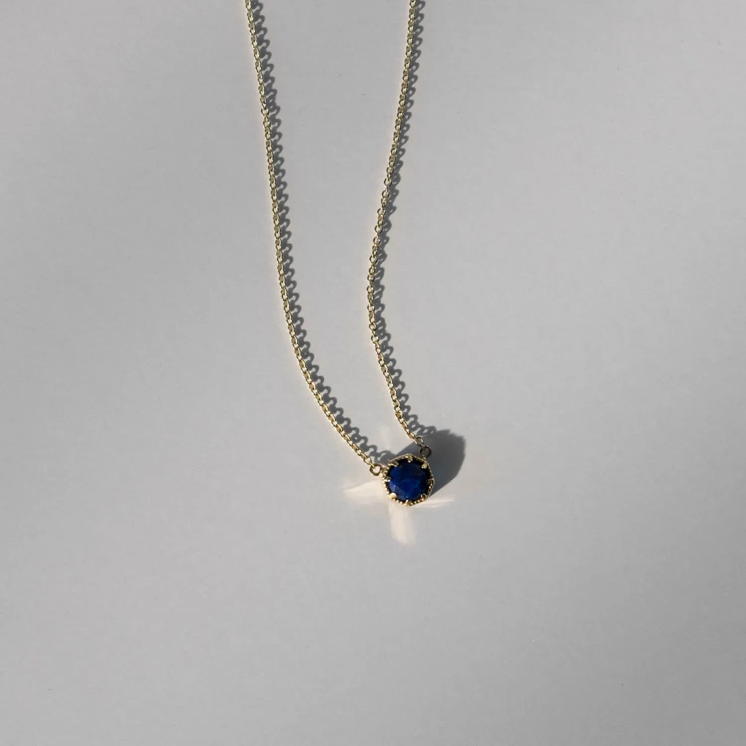 Crown Bezel Lapis Necklace