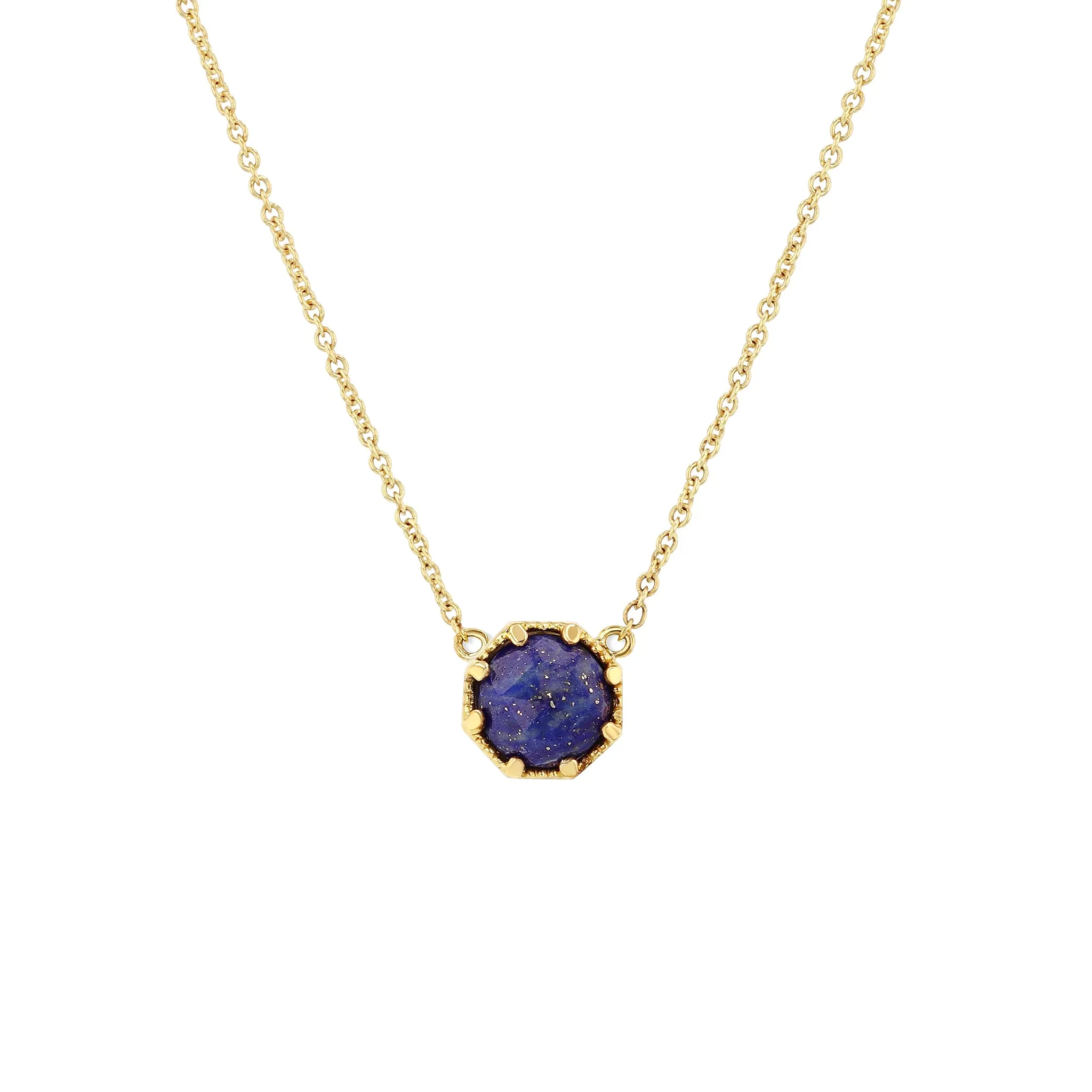 Crown Bezel Lapis Necklace