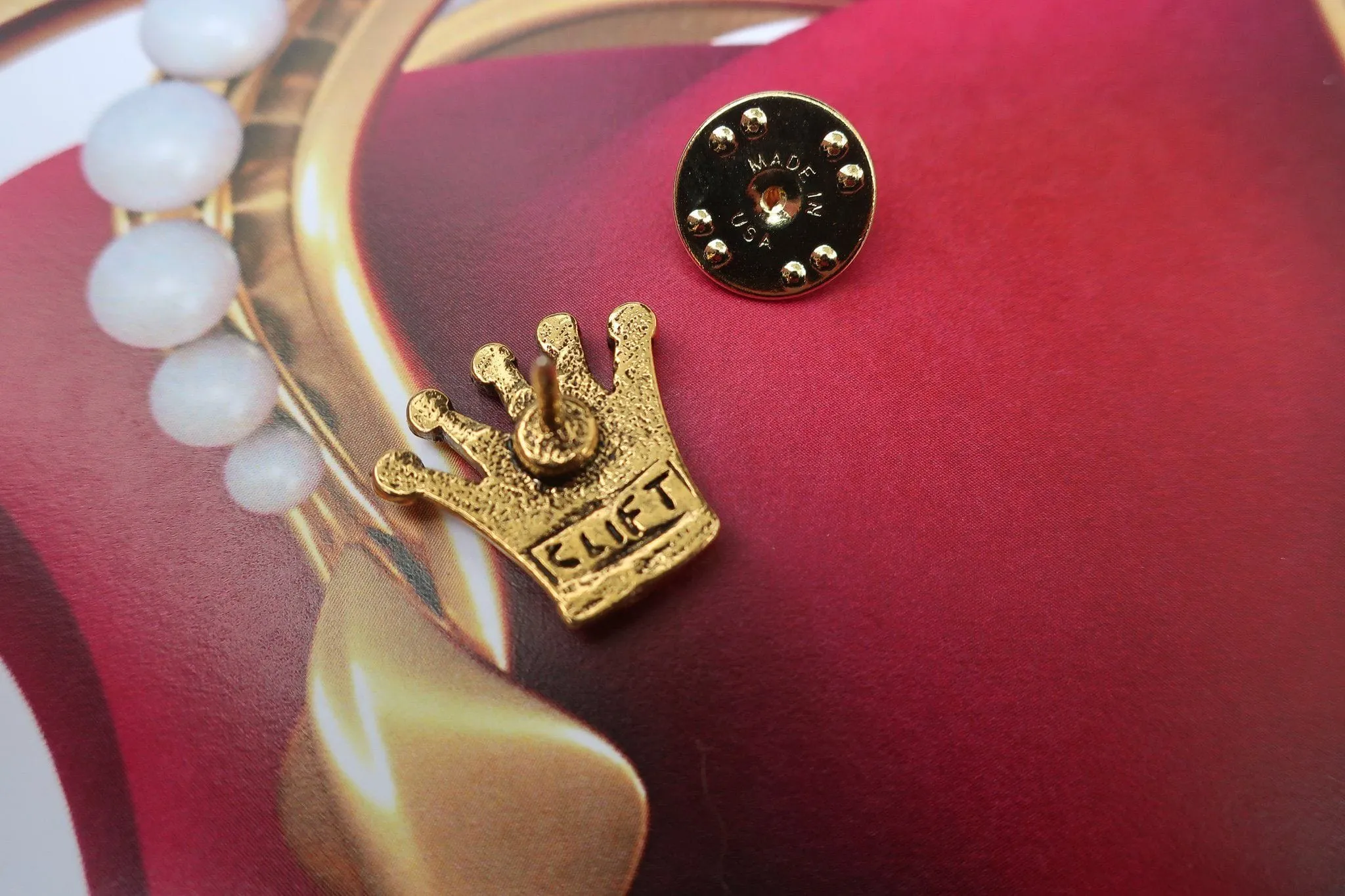 Crown Gold Lapel Pin