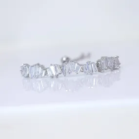 CZ Crystal Garden Dainty Bracelet, Diamond Bracelet, Bridal Jewelry, Bridesmaid Gift, Statement Bracelet.