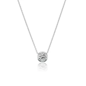 David Weisz 18k White Gold 1.01ct Diamond Solitaire Pendant