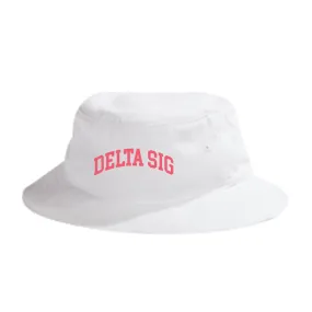 Delta Sig Beach Day White bucket hat