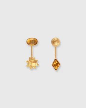 Detachable Drop Earrings in Amber/Gold