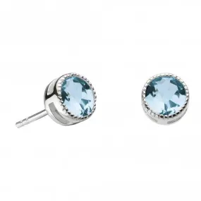 Dew Sterling Silver Vintage Blue Topaz Stud Earrings 3710BT024