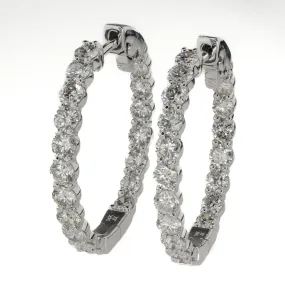 Diamond 5.40ctw Inside Out Hoop Earrings in 14K White Gold