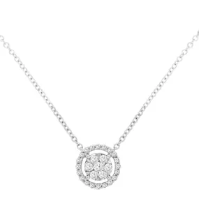 Diamond Cluster and Open Diamond Halo Necklace