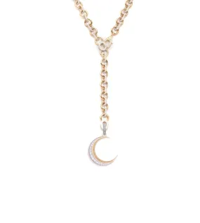 Diamond Crescent - Karma : Pave Diamond Adjustable Sister Hook Necklace