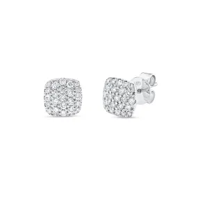 Diamond Cushion-Shaped Stud Earrings