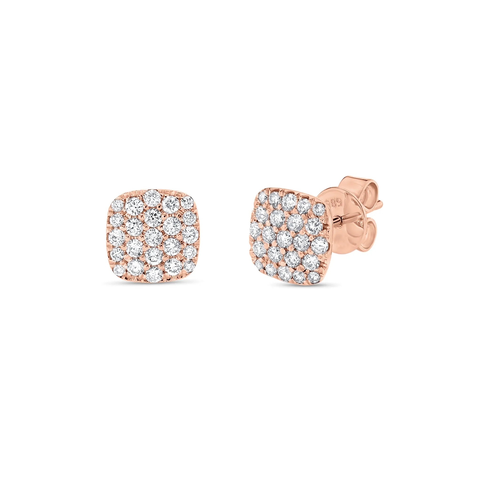 Diamond Cushion-Shaped Stud Earrings