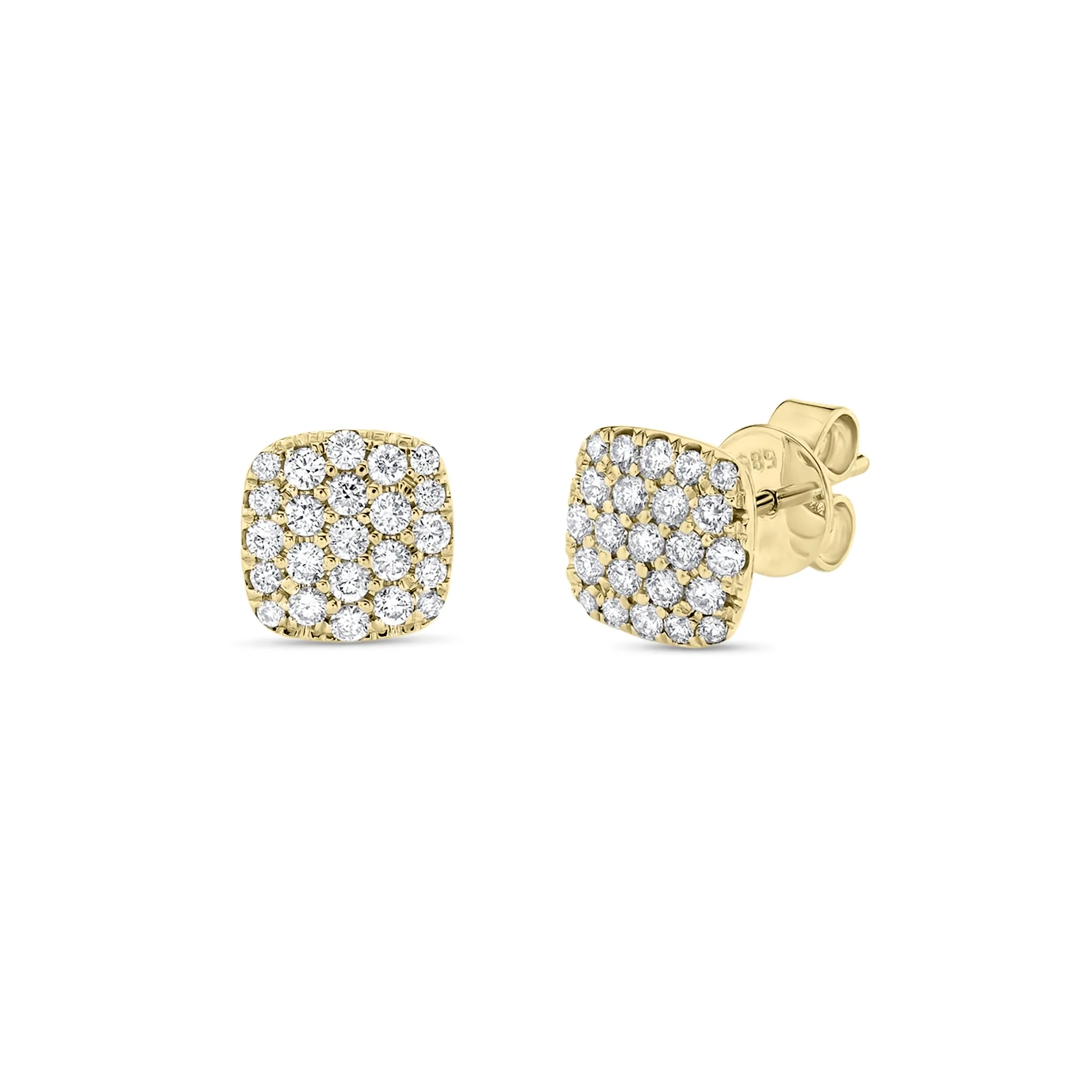 Diamond Cushion-Shaped Stud Earrings