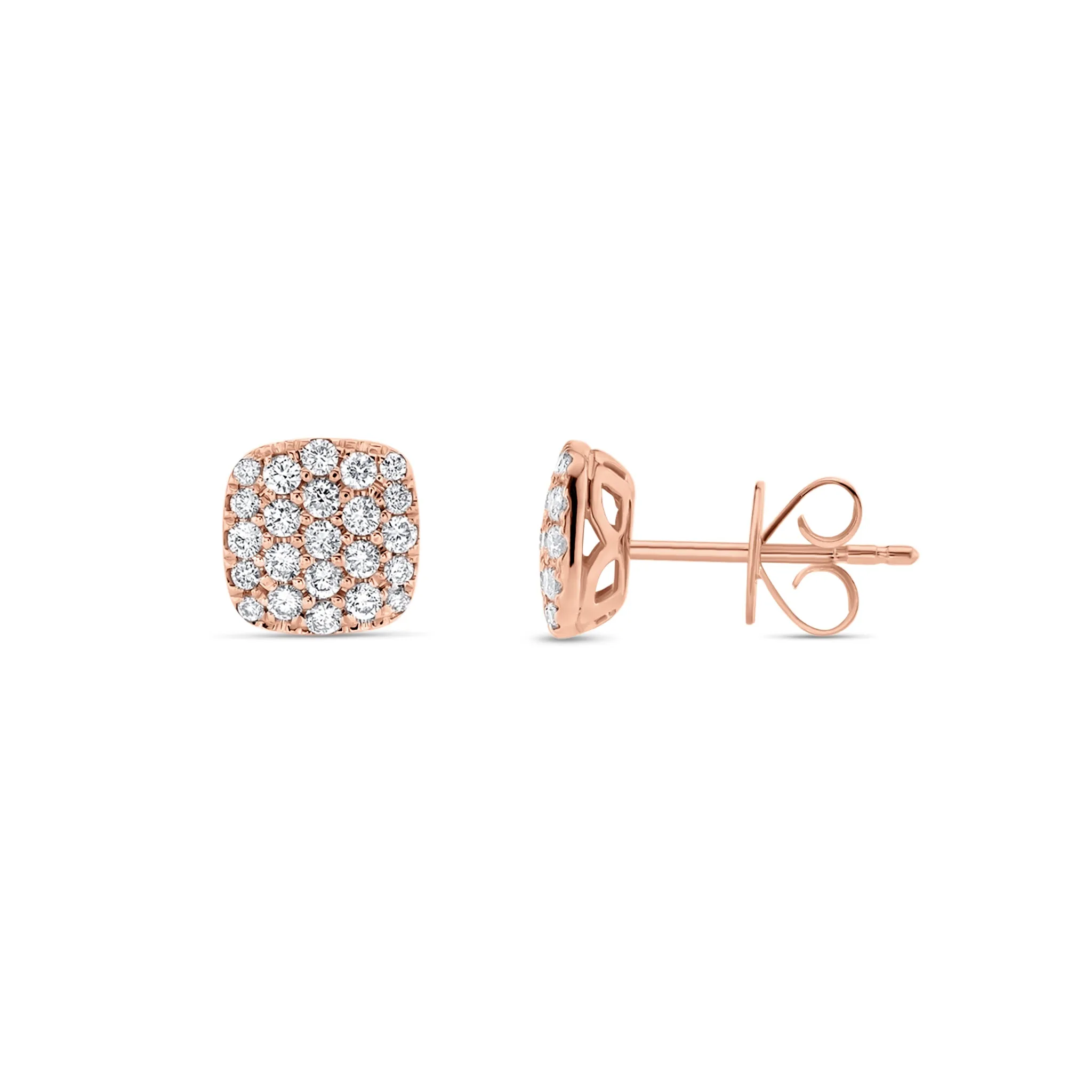 Diamond Cushion-Shaped Stud Earrings