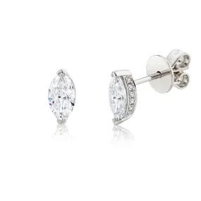 DIAMOND MARQUISE HALO STUDS