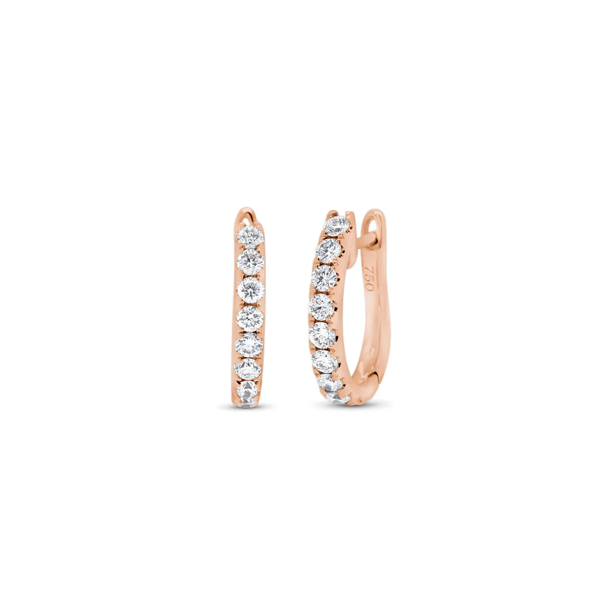 Diamond Medium Simple Huggie Earrings