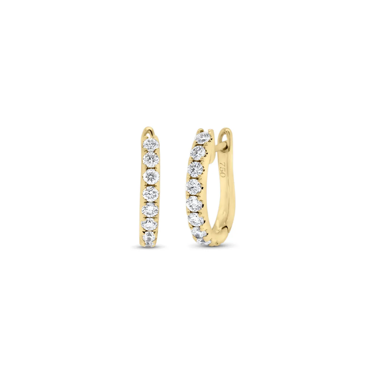 Diamond Medium Simple Huggie Earrings