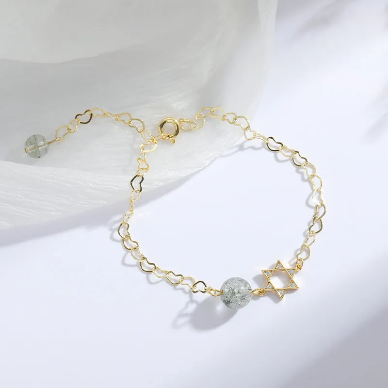 Elegant Green Crystal Bracelet - Sterling Silver Women's Fashion Accessory